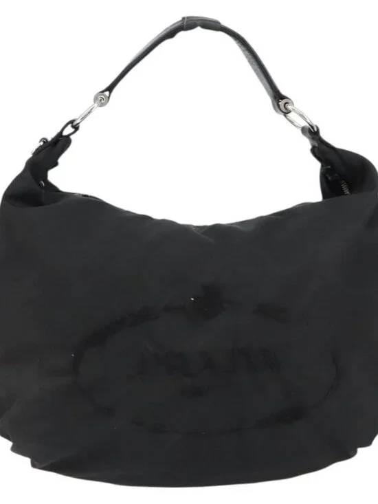 Authentic PRADA Shoulder Bag Nylon Black Silver - Picture 5 of 16